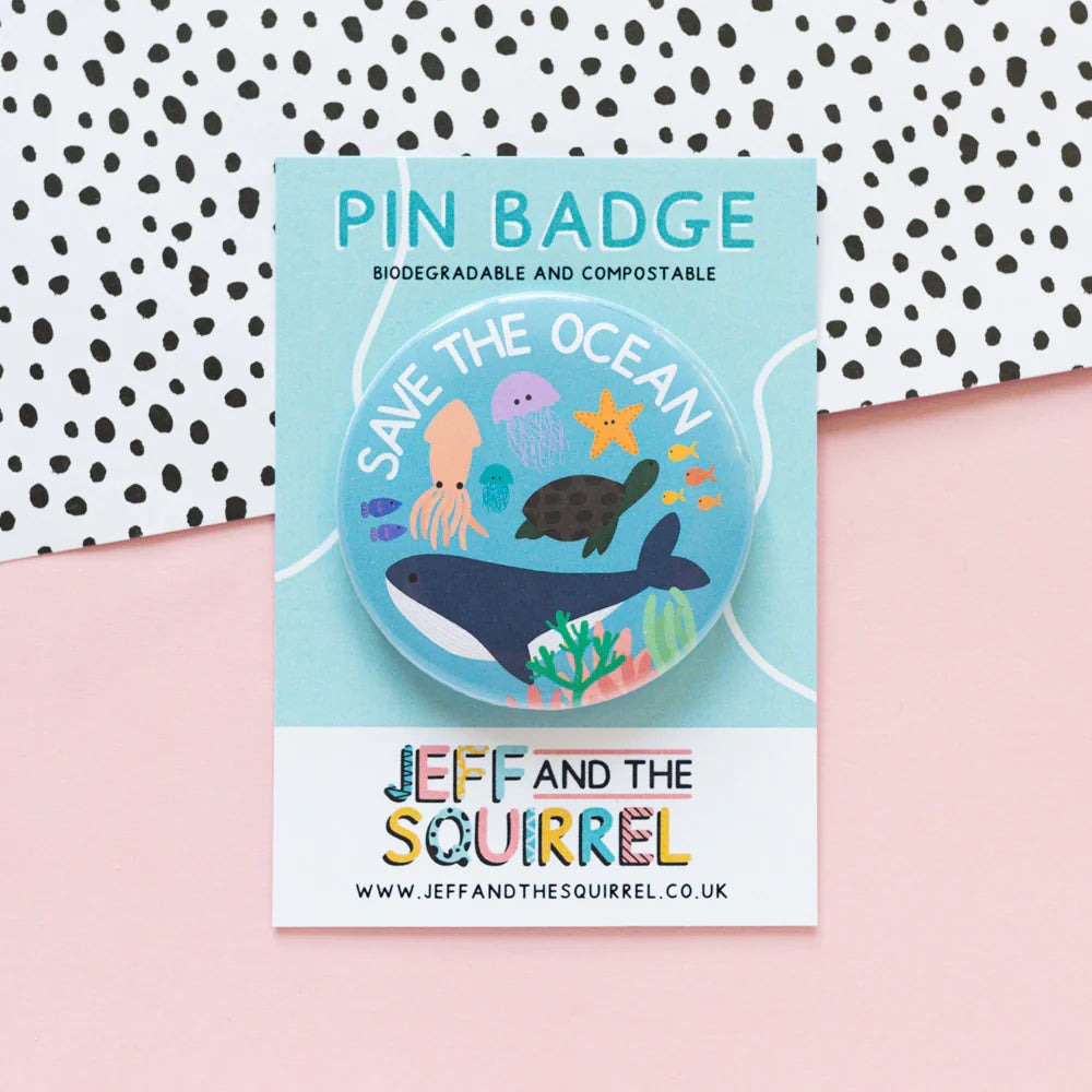 'Save The Ocean' Plastic Free Badge