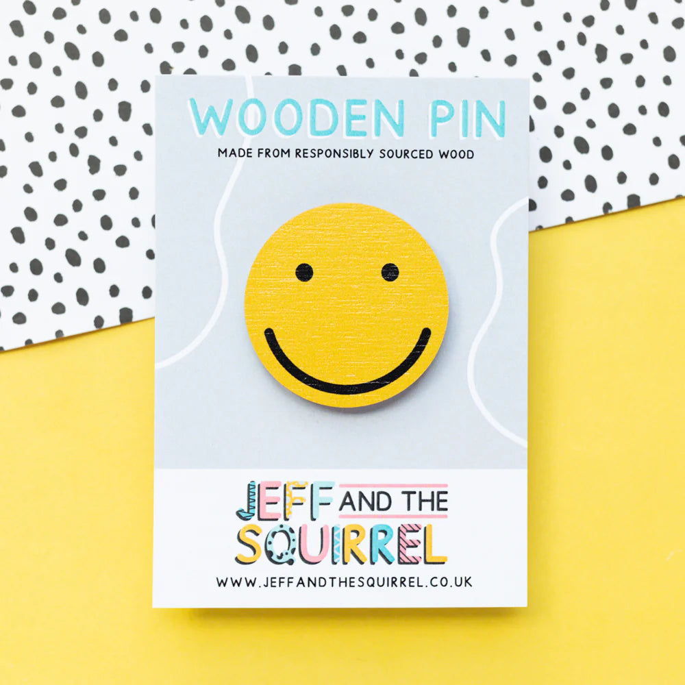 Smiley Face Wooden Pin