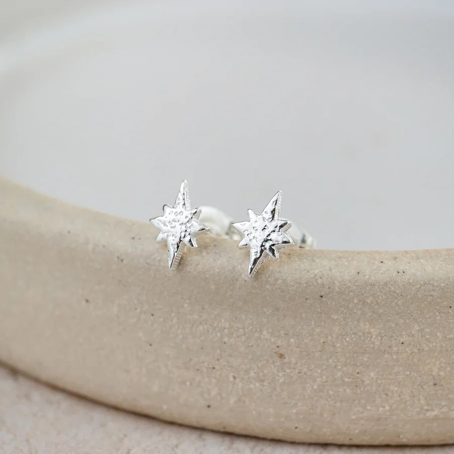 Starburst Sterling Silver Mini Stud Earrings