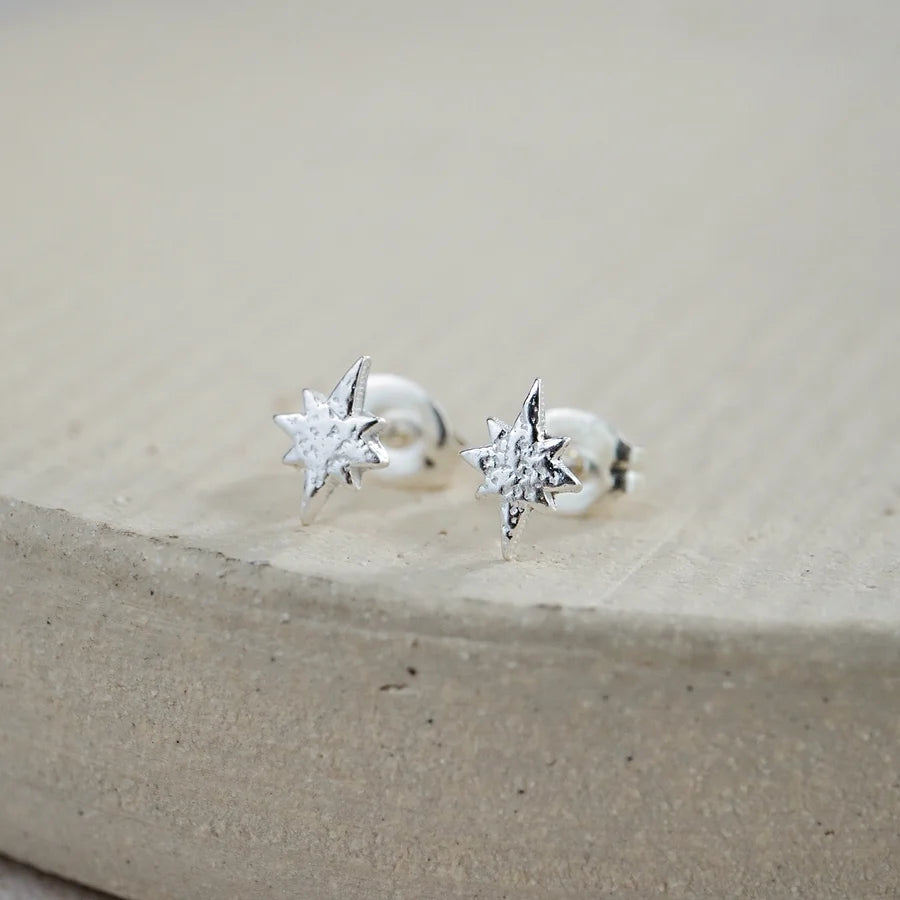 Starburst Sterling Silver Mini Stud Earrings