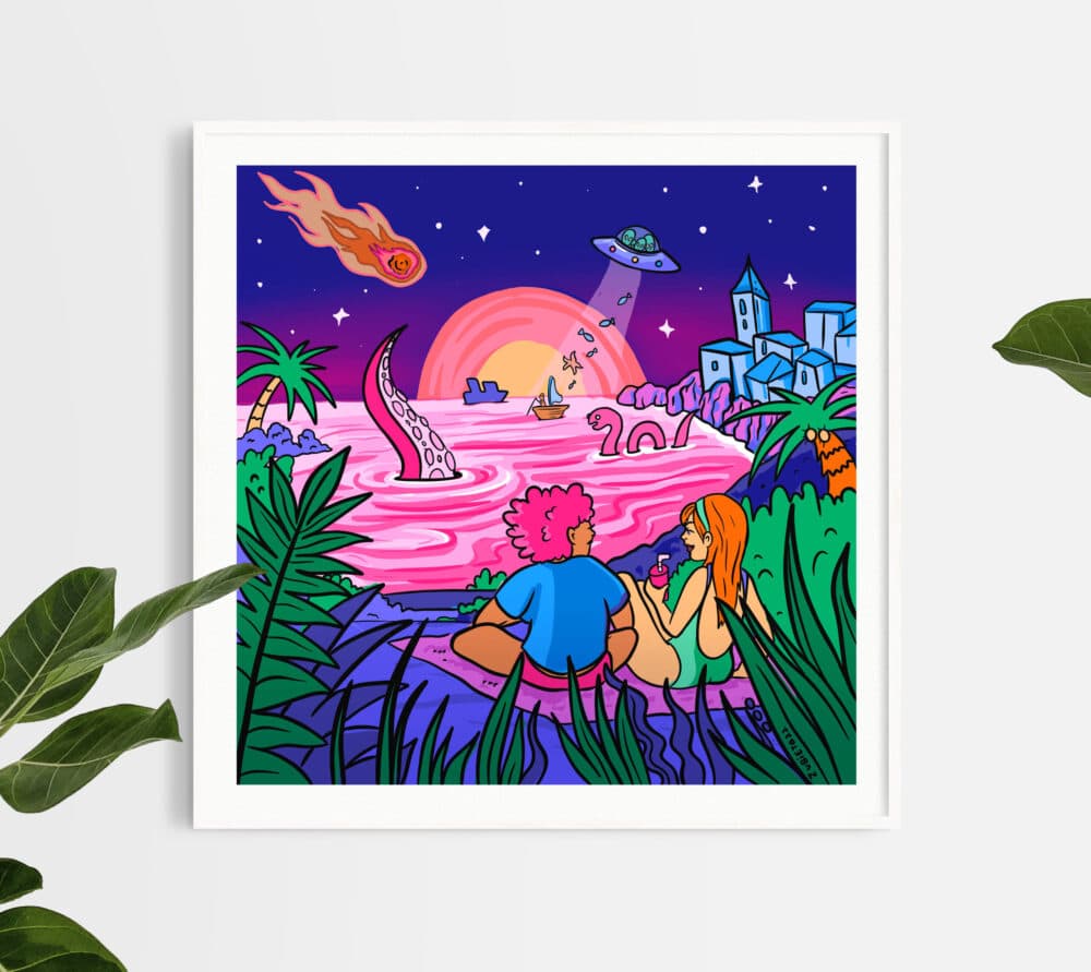 Sunset In Mars Square Print