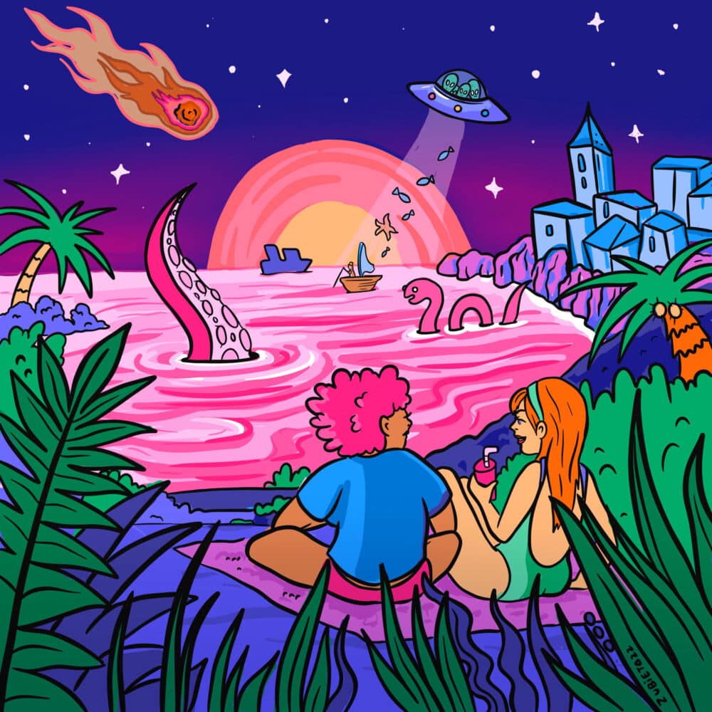 Sunset In Mars Square Print