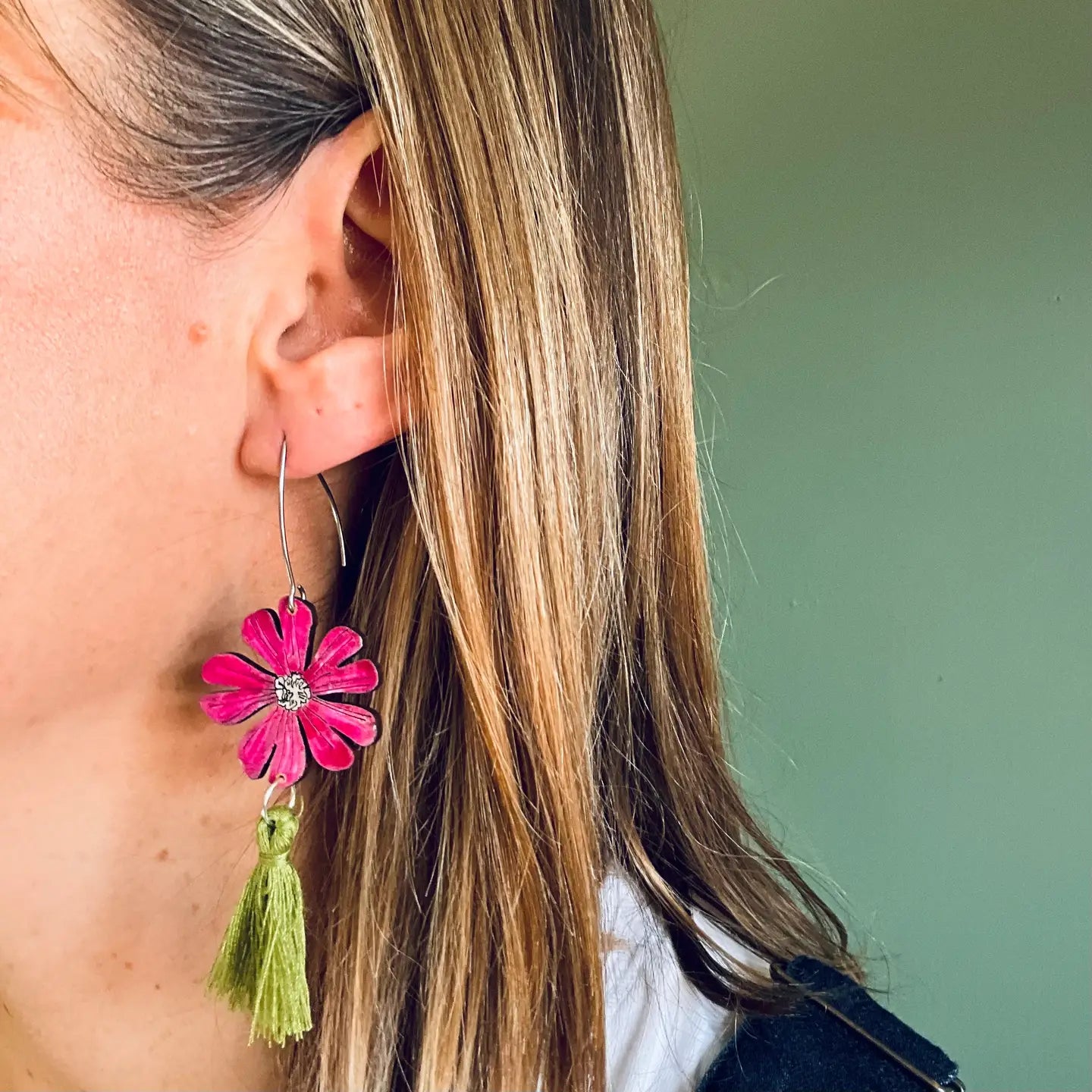 Red Campion Tassel Earrings