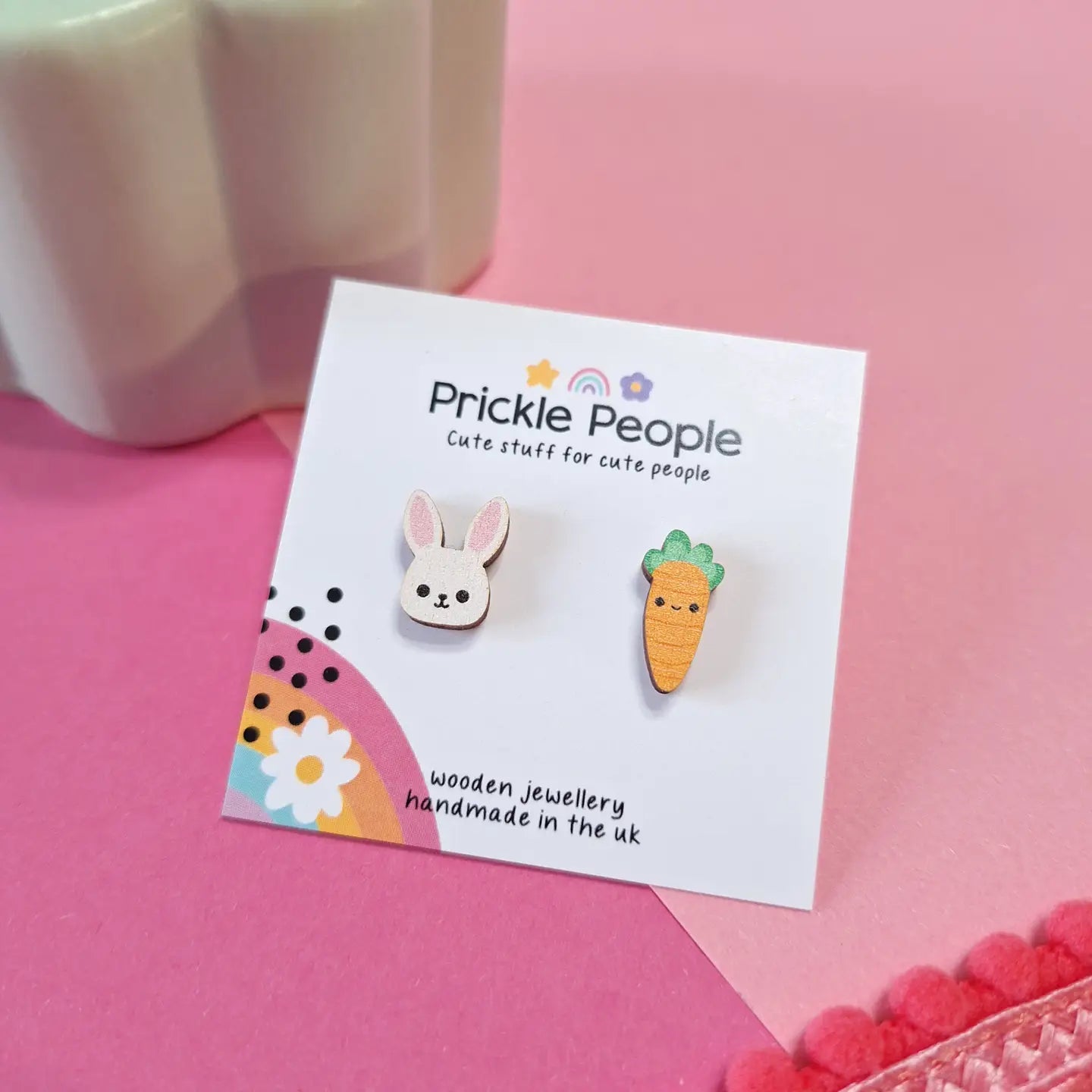 Bunny And Carrot Stud Earrings