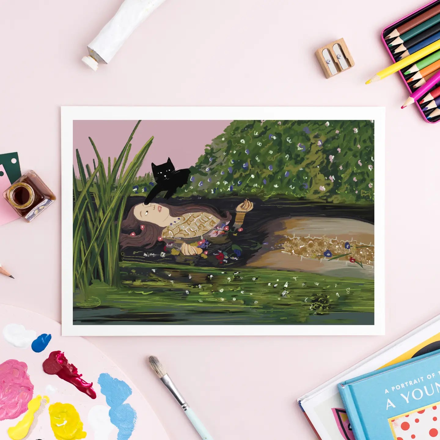 Ofelinea Cat Art Print A4