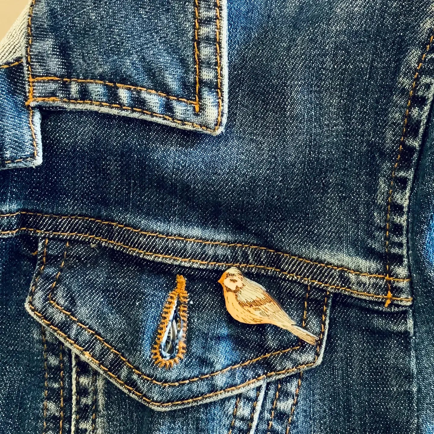 Blue Tit Hand Painted Mini Pin