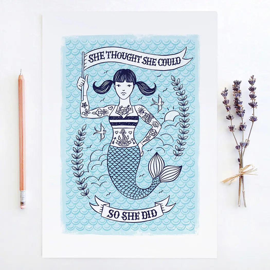 'Mermaid Who Did' Print