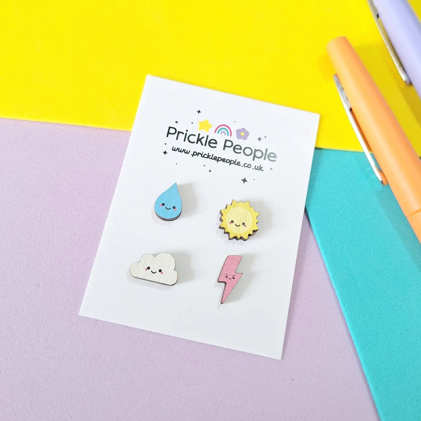 Weather Stud Earrings - Set Of 4