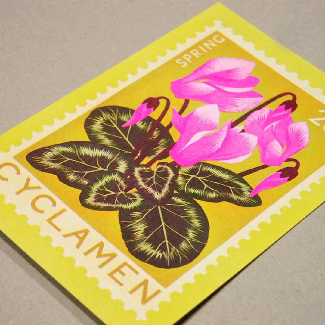 Cyclamen A5 Risograph Print