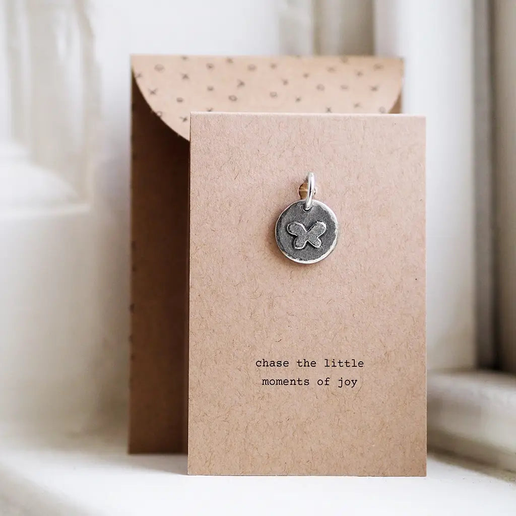 Butterfly 'Chase The Little Moments Of Joy' Pewter Charm