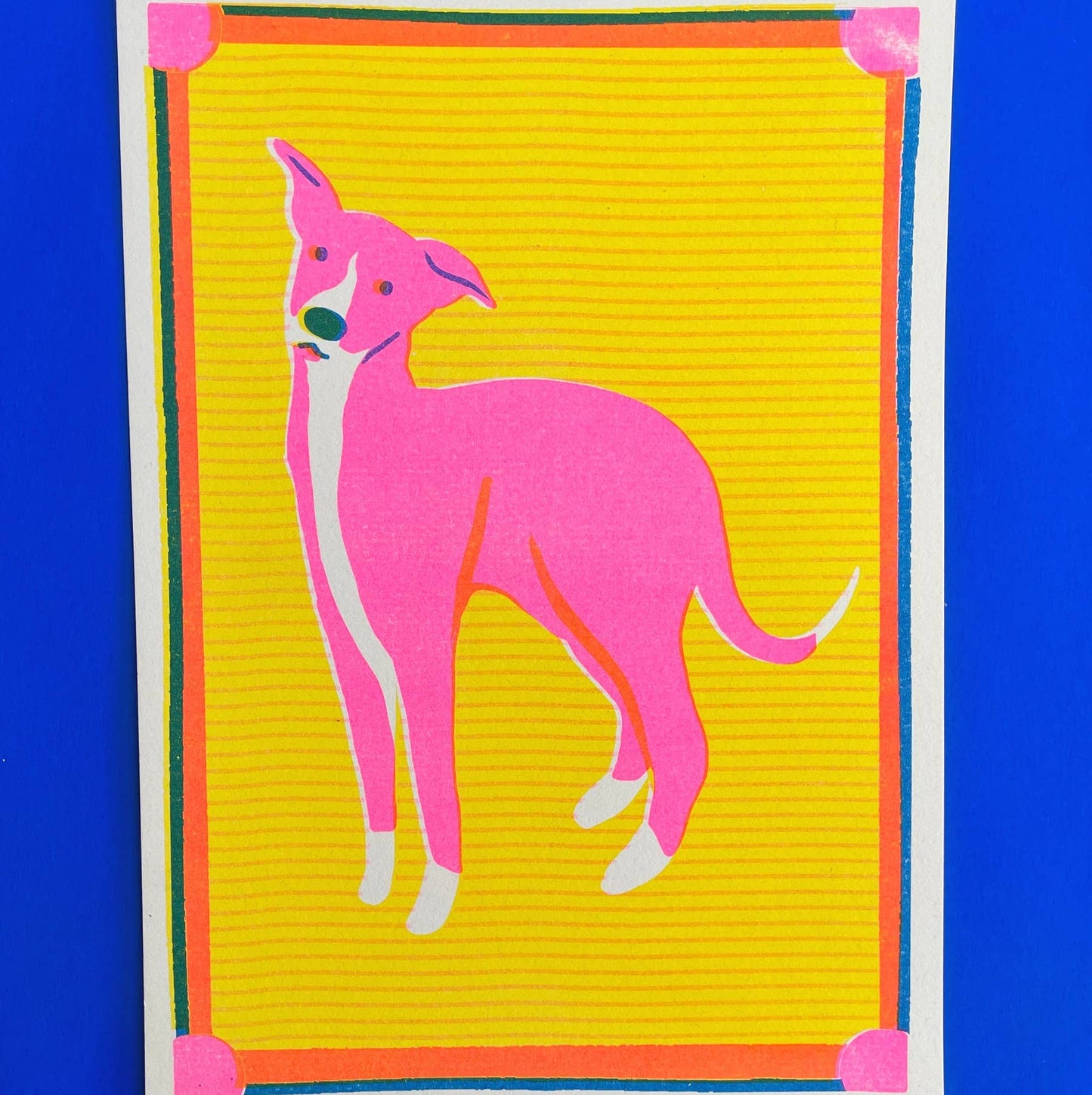 Whippet Risograph Mini Print - A5