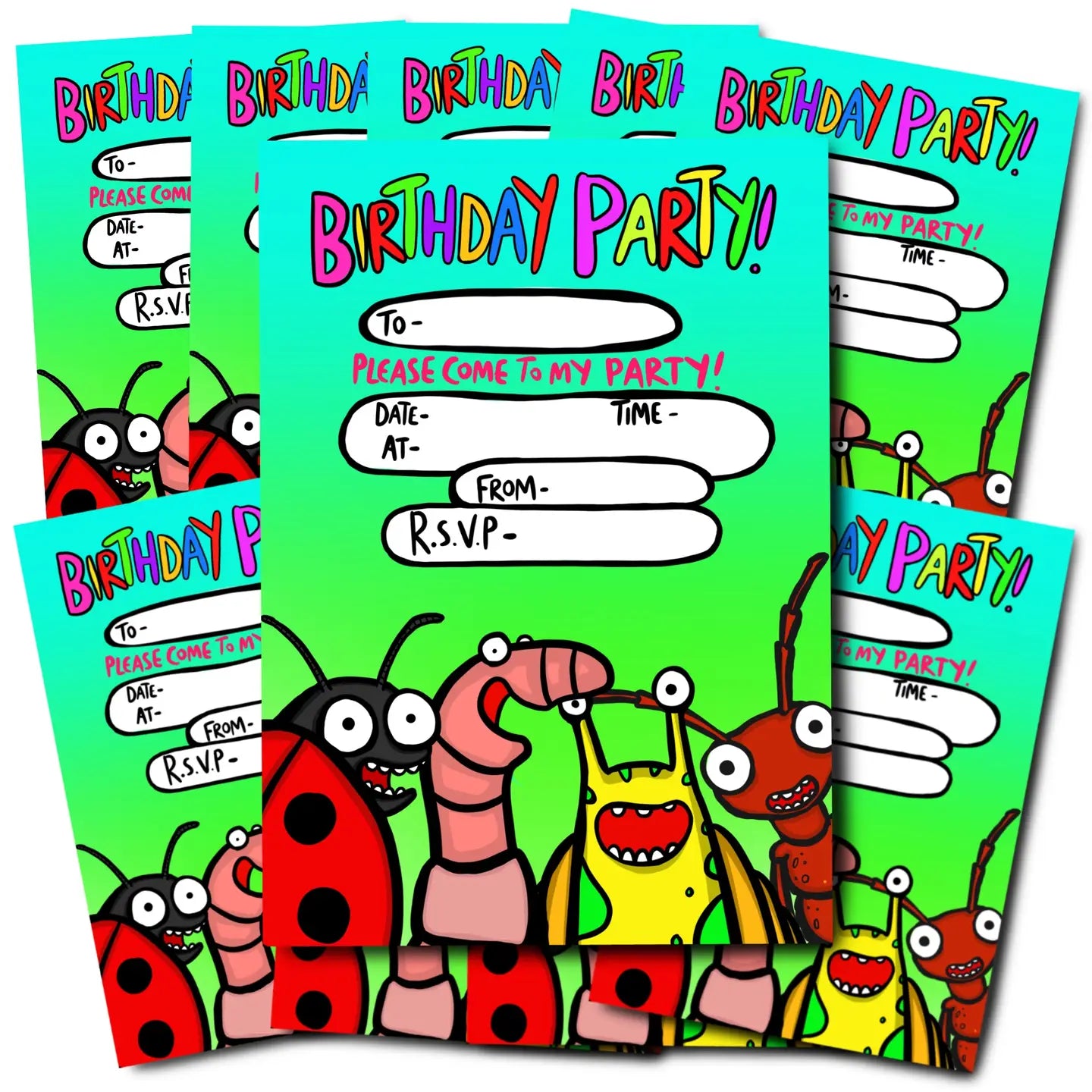 Garden Beasts Party Invitations