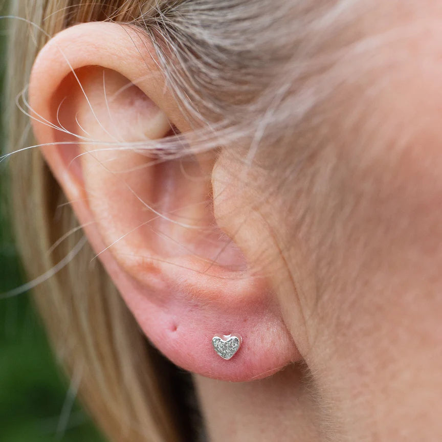 Heart Sterling Silver Mini Stud Earrings