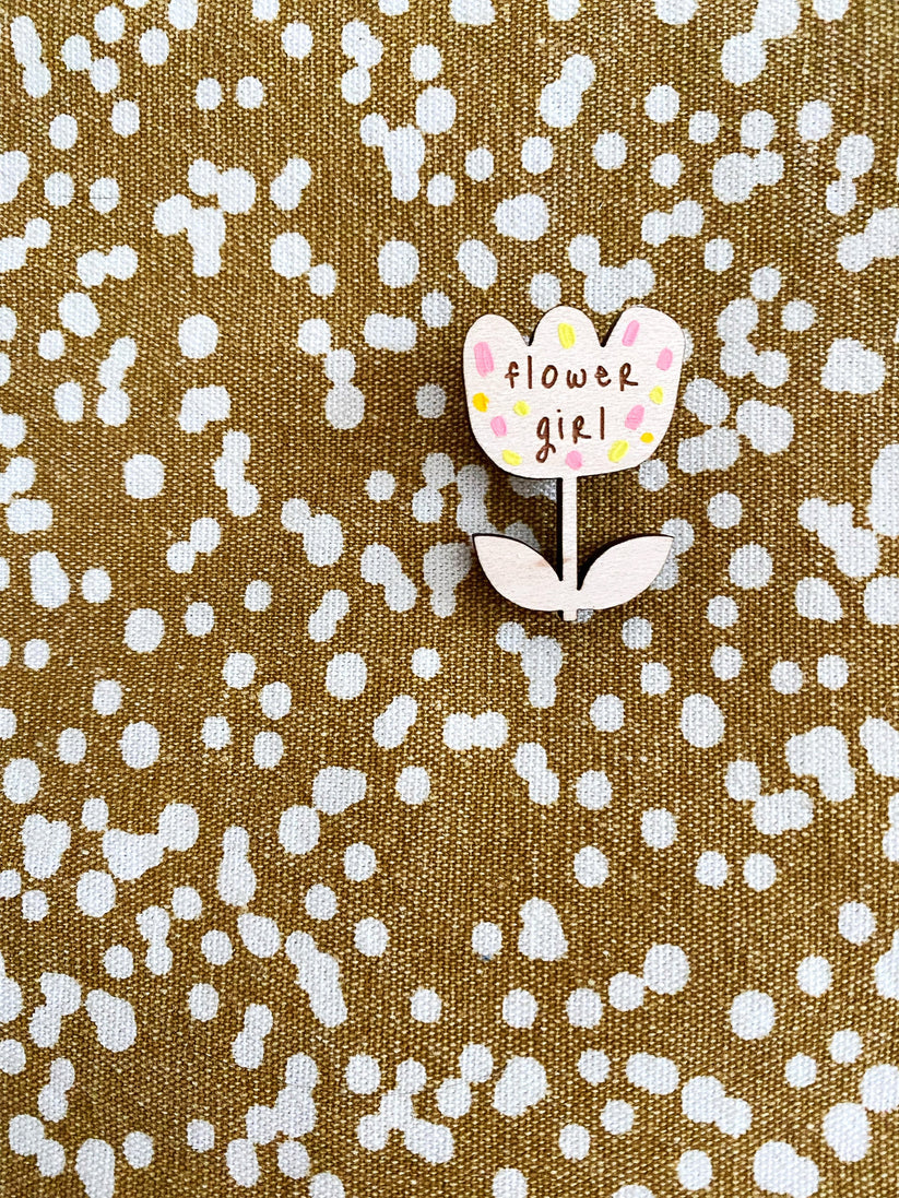 Flower Girl Pin Badge