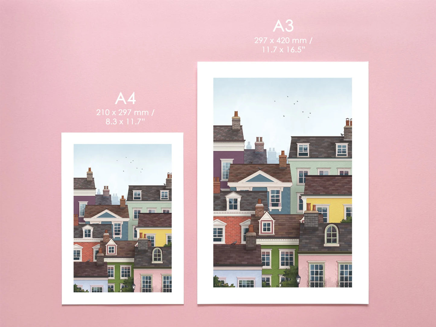 Colourful Houses Print - Available in 2 sizes
