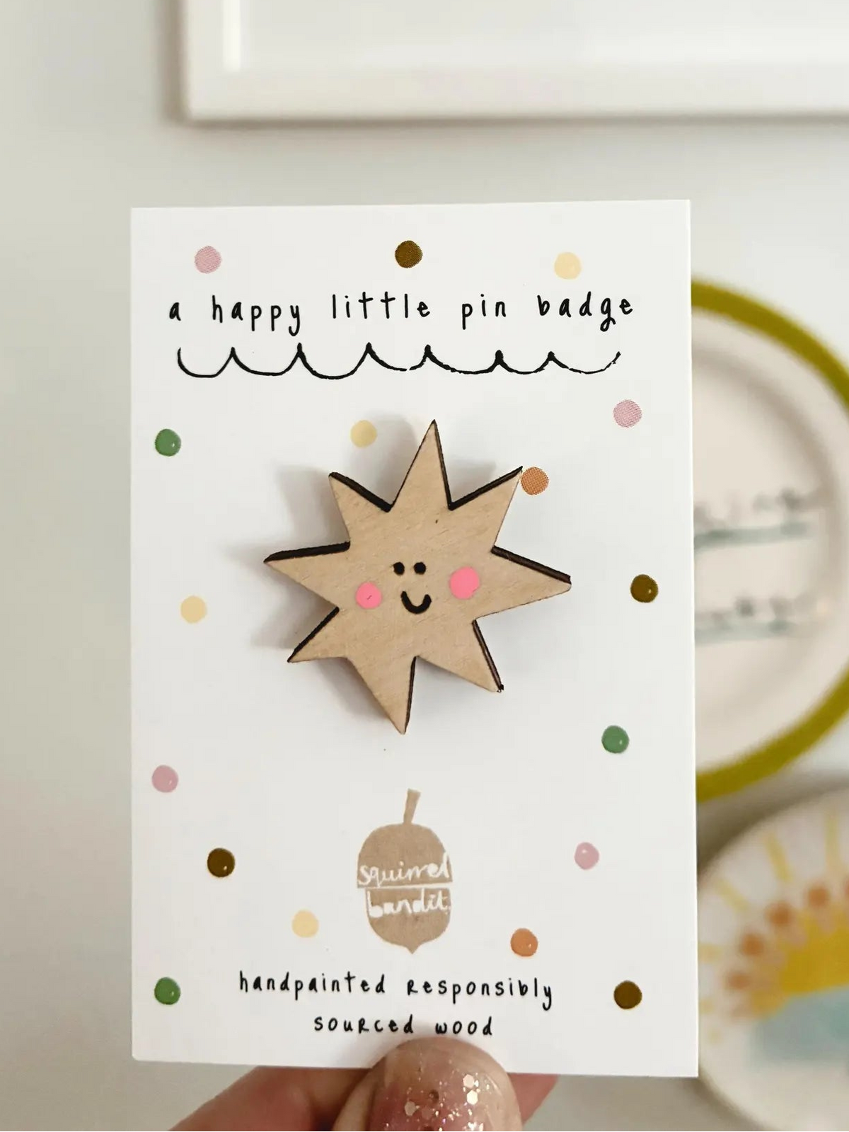 Smiley Star Pin Badge