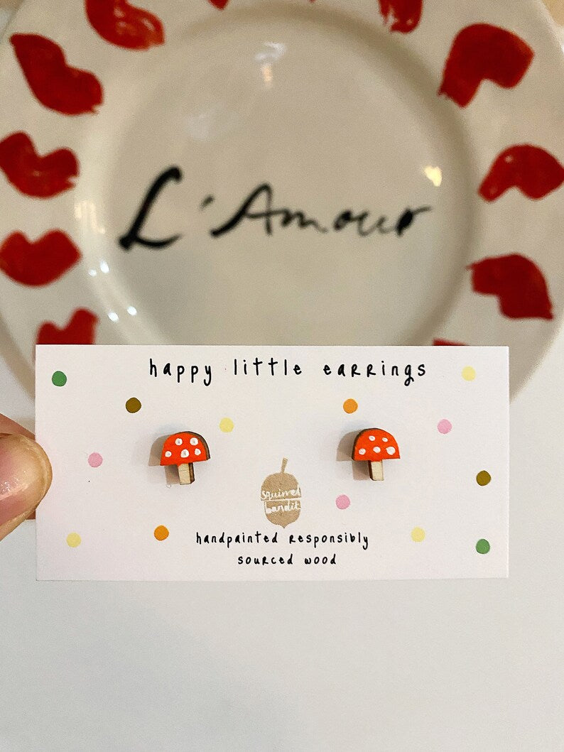 Mini Toadstool Earrings