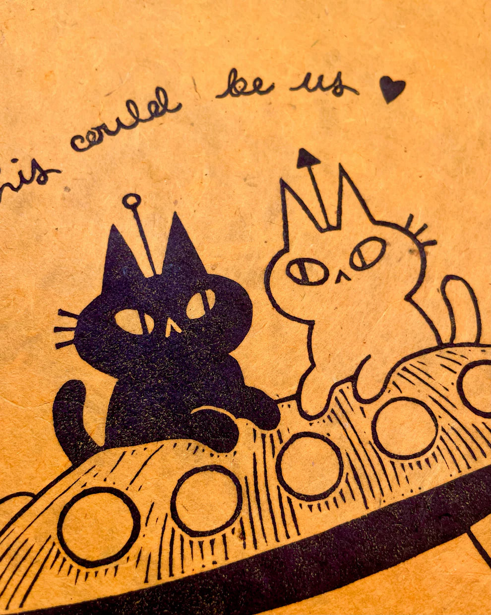 Cosmic Love A4 Lino Print