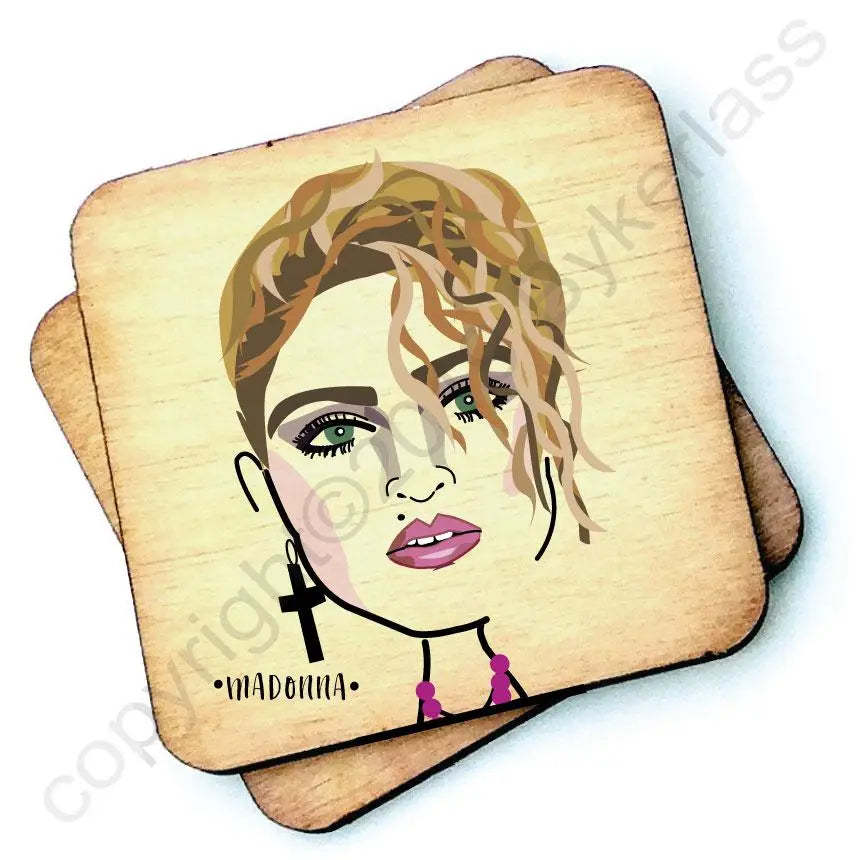 Madonna Wooden Coaster