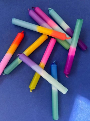 Mini Dip Dye Candles - Set Of 10