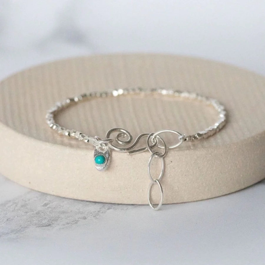 Sterling Silver Mini Nugget Bracelet With Amethyst