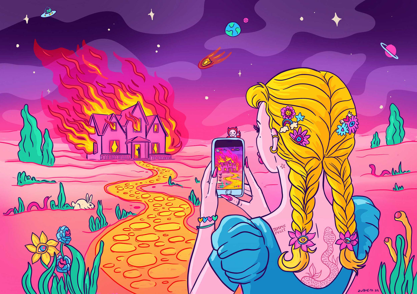 'My House On Fire' A5 Print