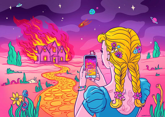 'My House On Fire' A5 Print