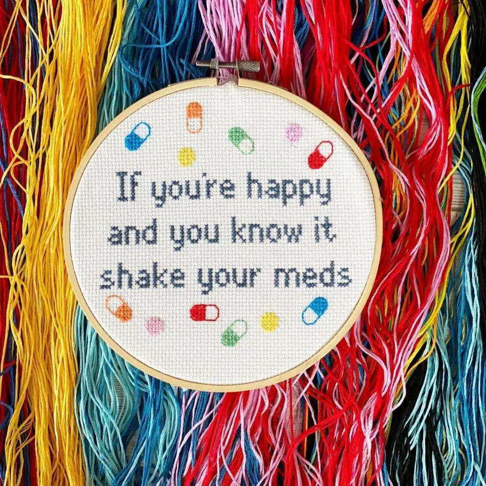 Shake Your Meds Cross Stitch Kit