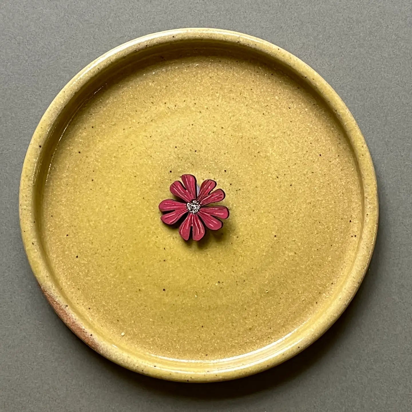 Red Campion Hand Painted Mini Pin