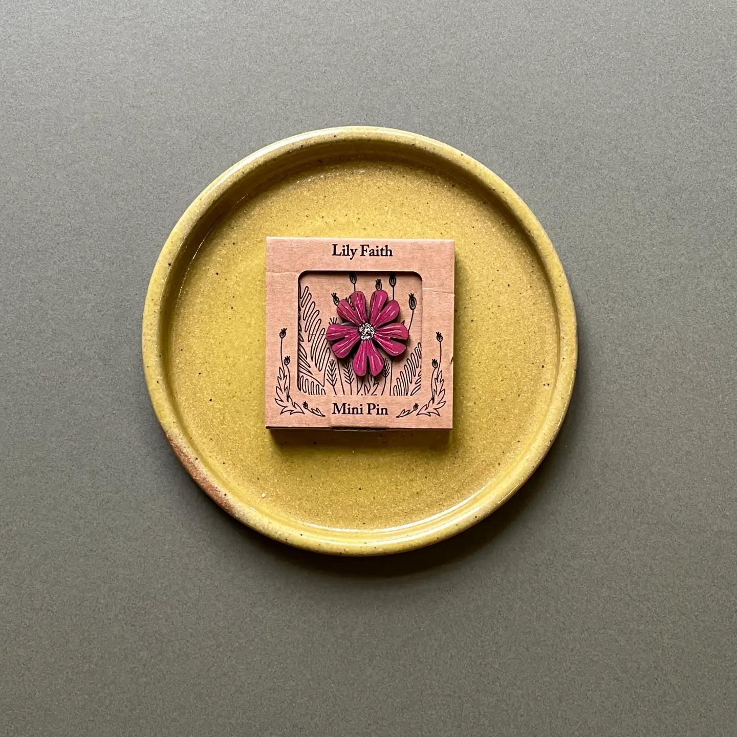 Red Campion Hand Painted Mini Pin