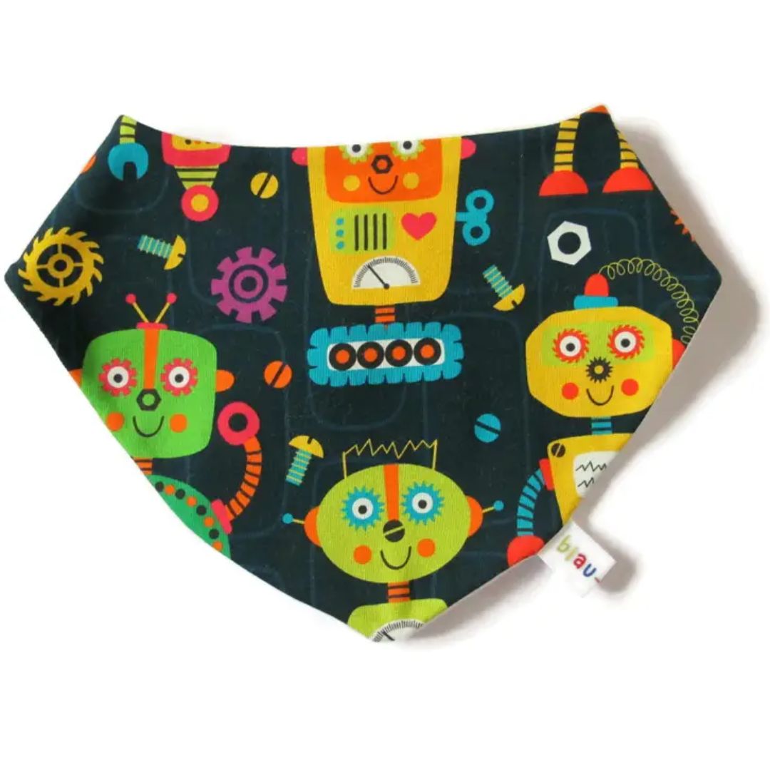 Rainbow Robots Organic Dribble Bib