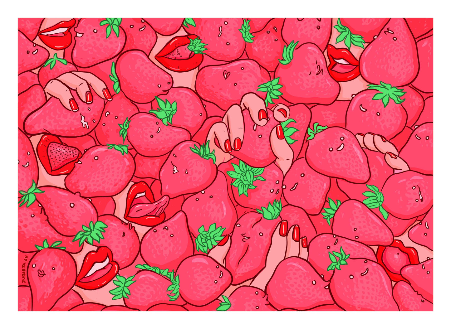 Strawberry Dreams A4 Print