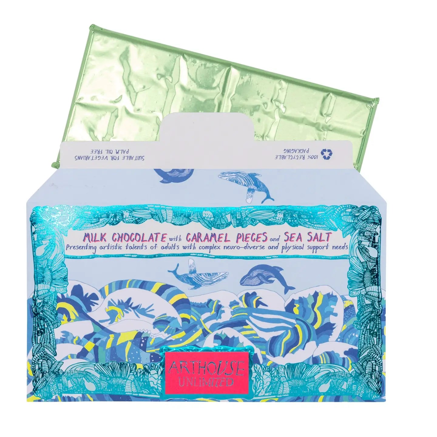 Milk Chocolate with Caramel & Sea Salt 'Swim With Whales' Bar