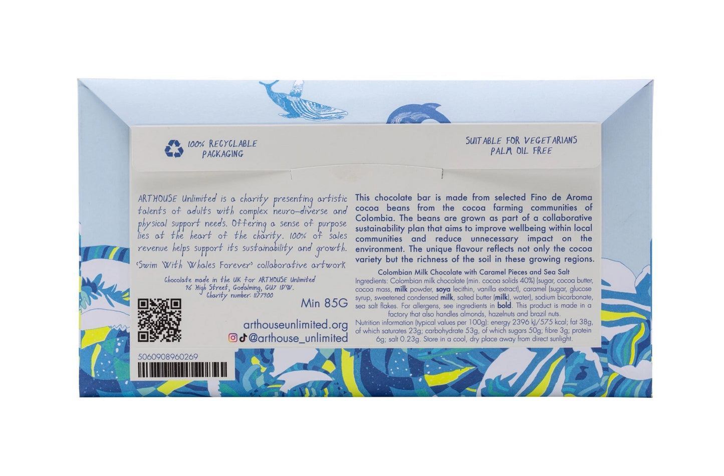 Milk Chocolate with Caramel & Sea Salt 'Swim With Whales' Bar