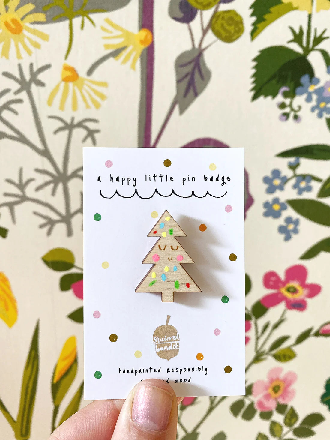 Smiley Christmas Tree Pin Badge - 2 Styles To choose From