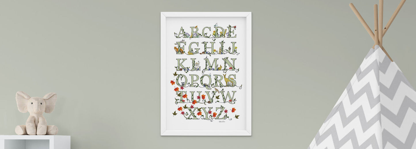 A3 Woodland Alphabet Print (Unframed)