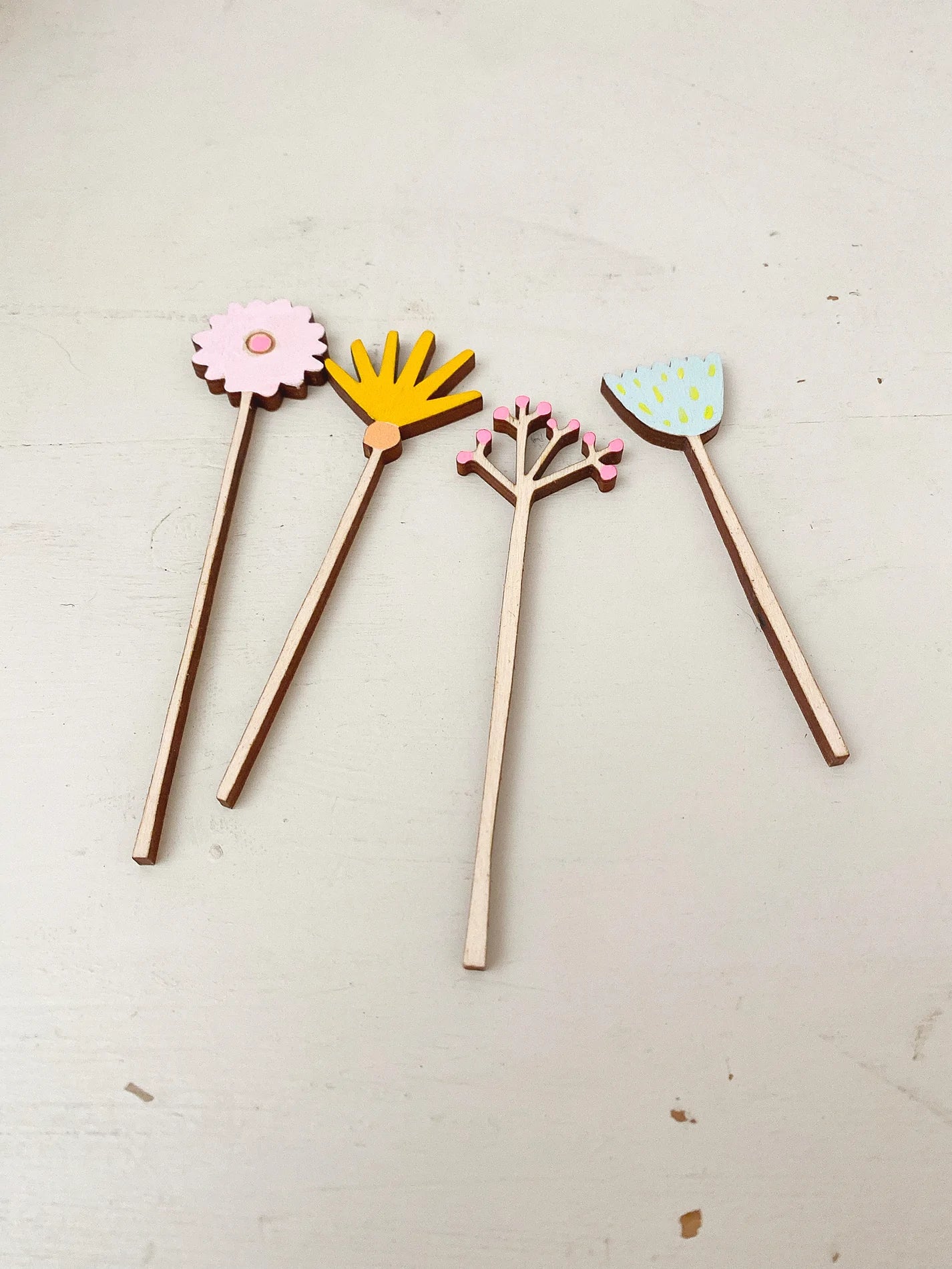 Mini wooden wildflower stems - Set Of 4 Stems