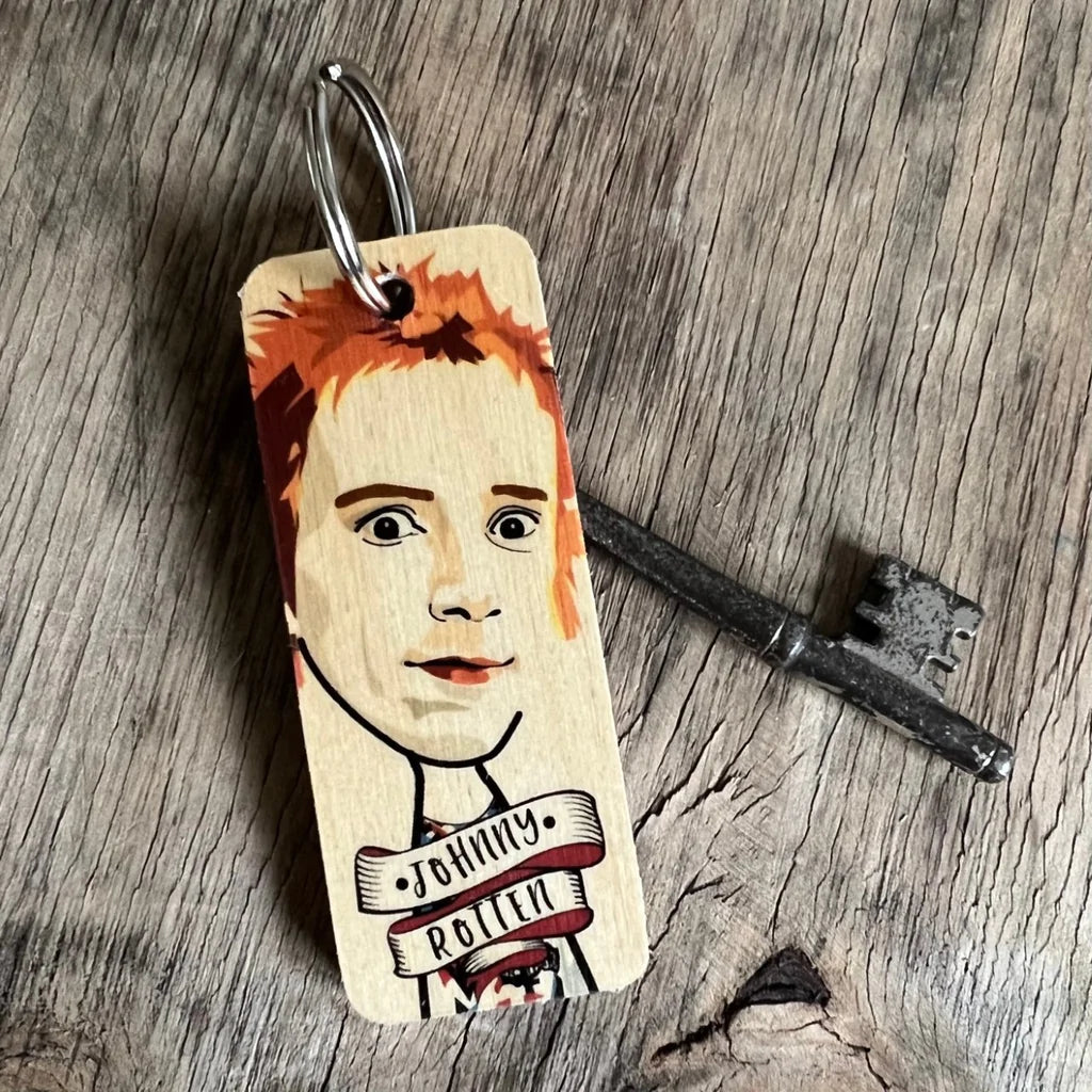 Johnny Rotten Wooden Keyring