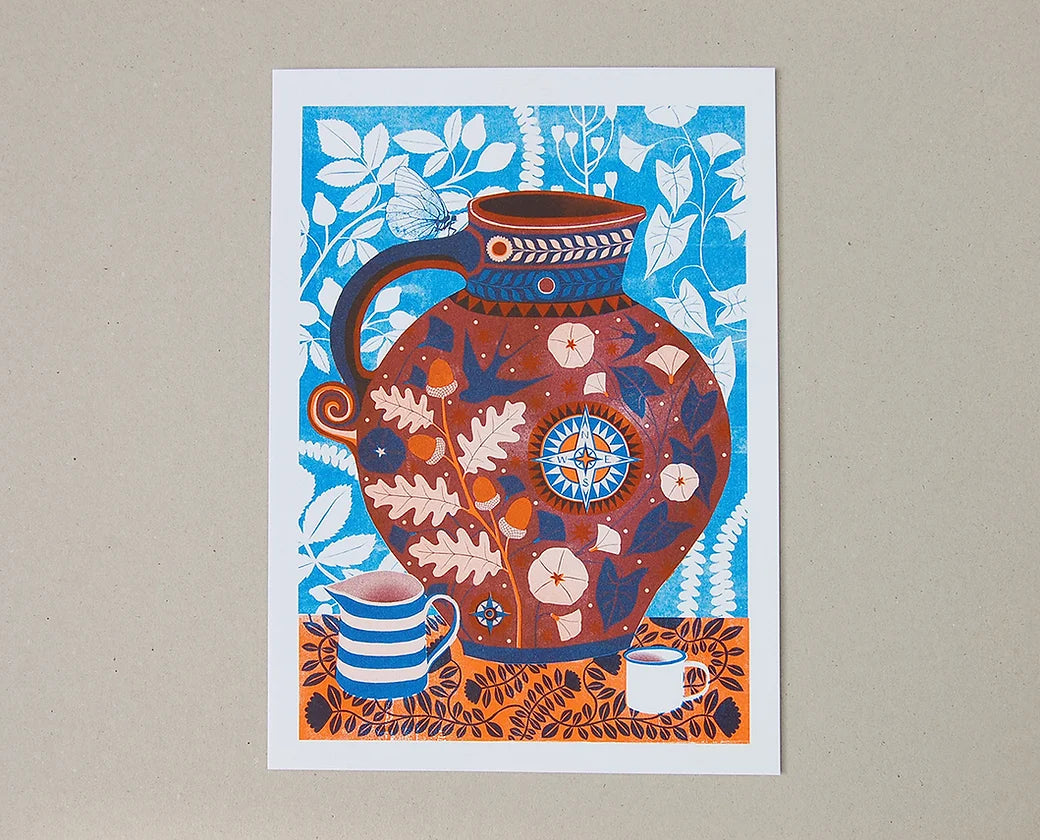 Cider Jug A4 Risograph Art Print