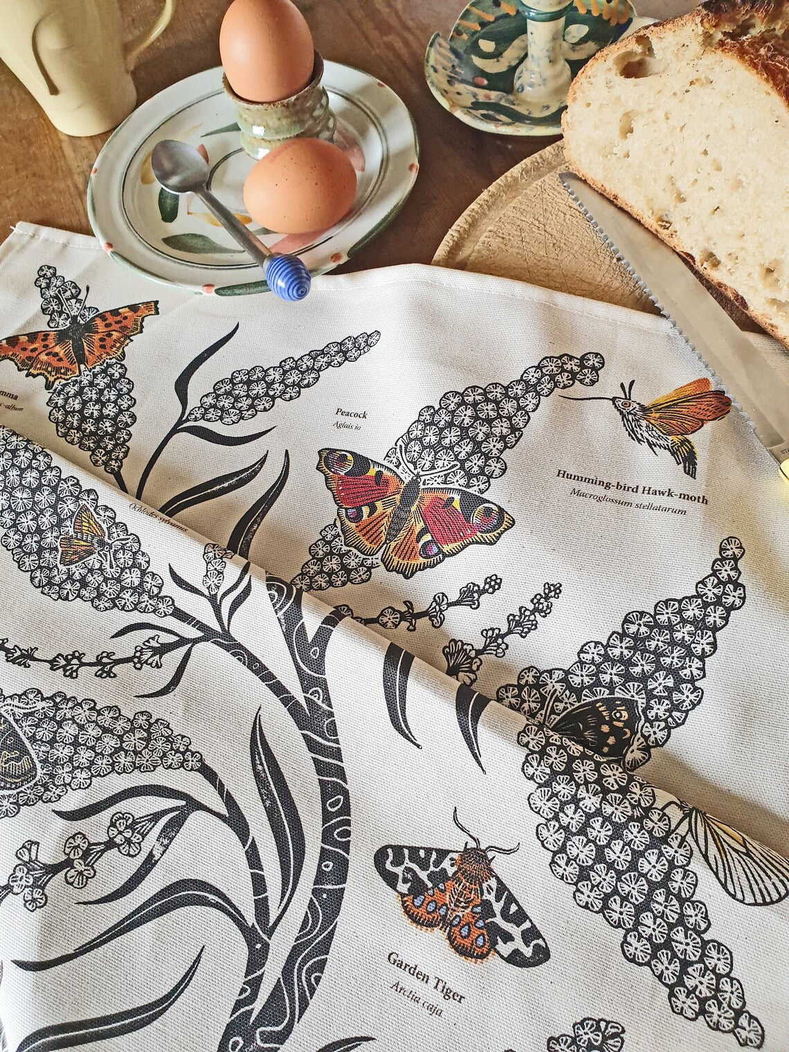 British Butterflies & Day-Flying Moths Tea Towel