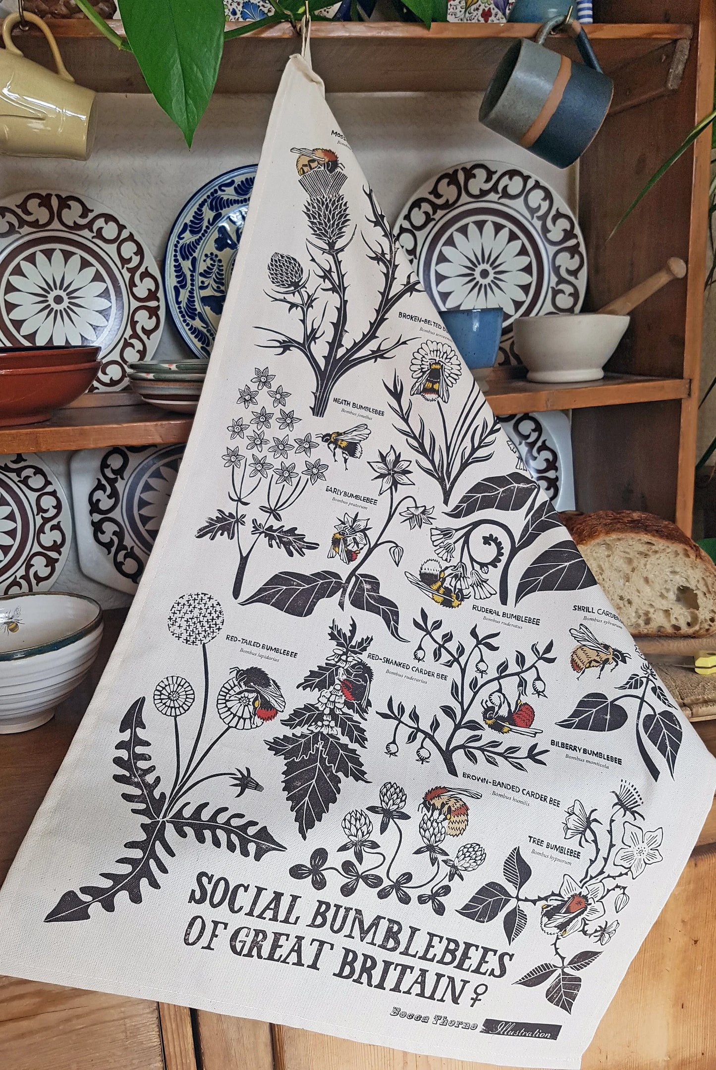 Bumblebees Tea Towel