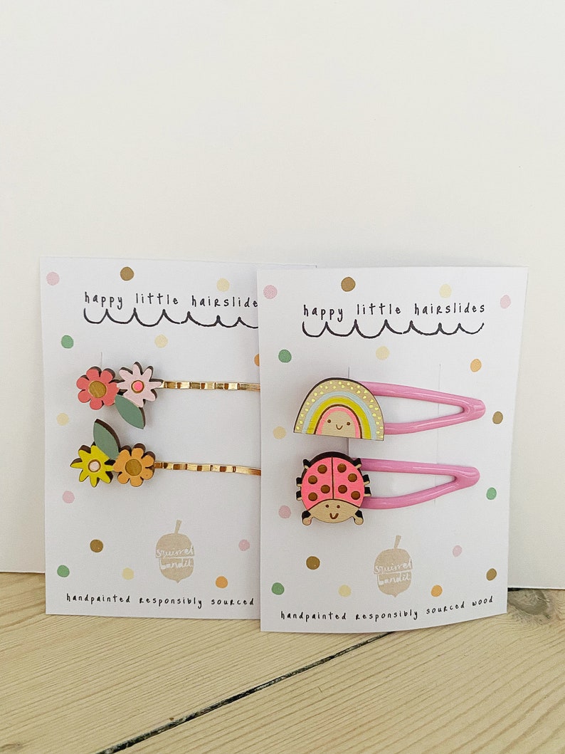 Ladybird & Rainbow Hairclips
