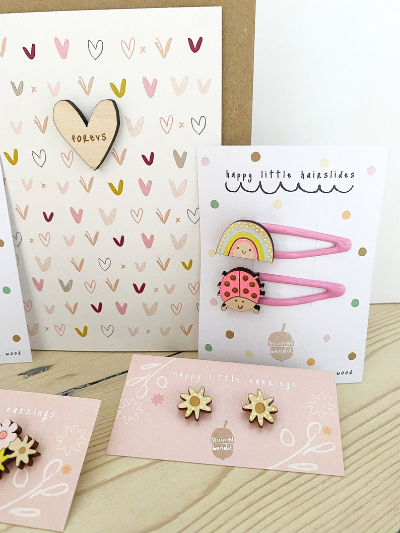 Ladybird & Rainbow Hairclips