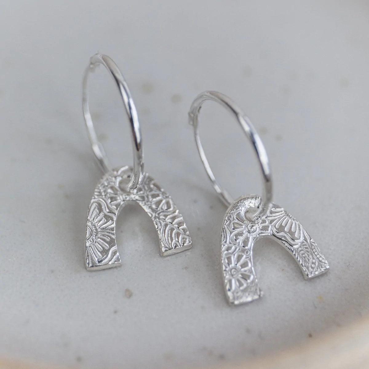 Rainbow Sterling Silver Hoop Earrings