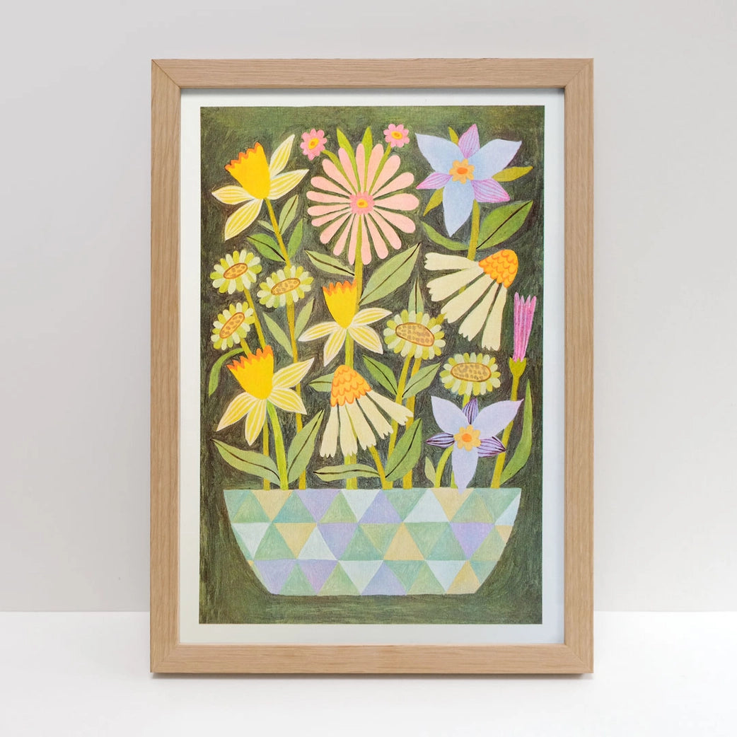 Floral Bowl A3 Risograph Print