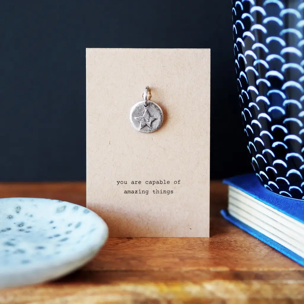 Star 'You Are Capable Of Amazing Things' Pewter Charm