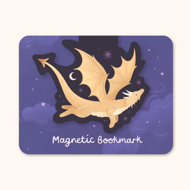Golden Fantasy Dragon Magnetic Bookmark