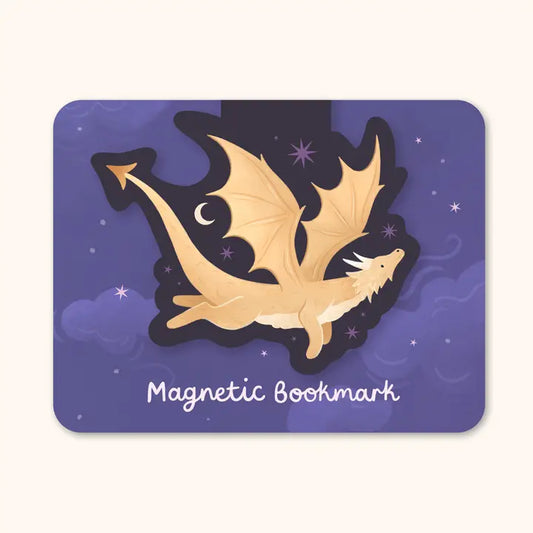 Golden Fantasy Dragon Magnetic Bookmark
