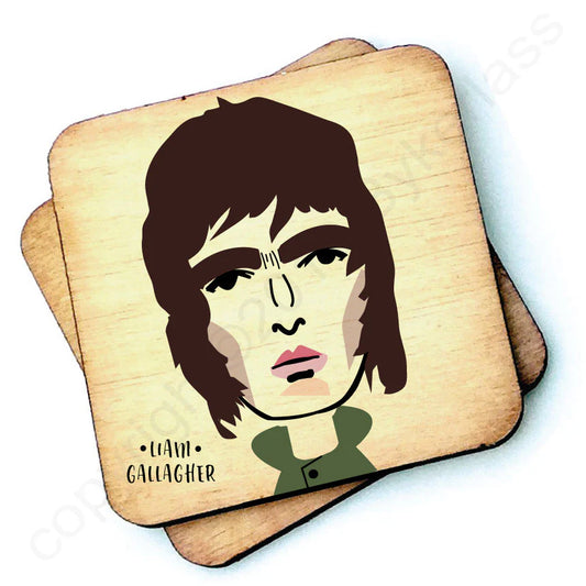 Liam Gallagher Wooden Coaster