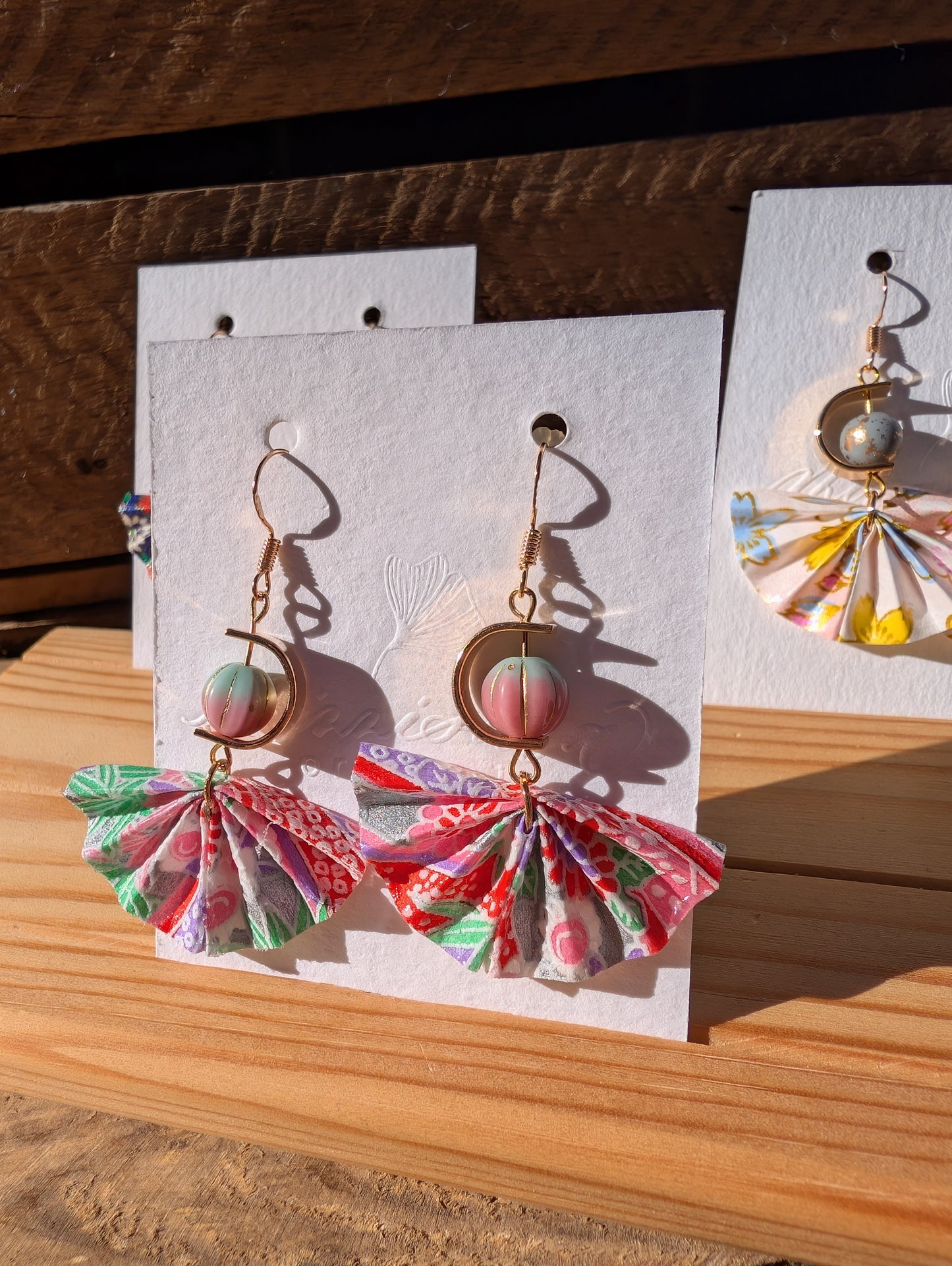 Handmade Origami Fan Earrings